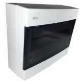 Tablou electric aplicat 12 module plastic 275x225x95mm cu usa fumurie deschidere laterala IP40, Omu System