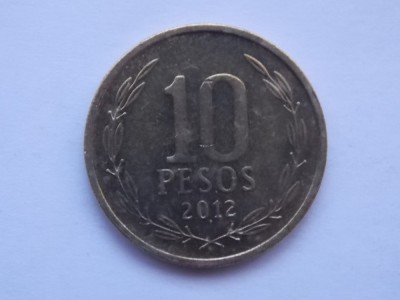10 PESOS 2012 CHILE foto