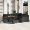 VidaXL Set de canapele pentru grădină 12 pcs Negru poliratan