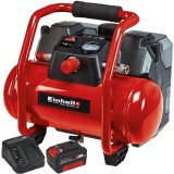 Einhell TE-AC 36/6/8 Li OF Set PXC + Starter Kit - Compresor 6 l 130 l/min 8 bar accesorii + Set 1 acumulator si incarcator Li-Ion 18 V 4 Ah