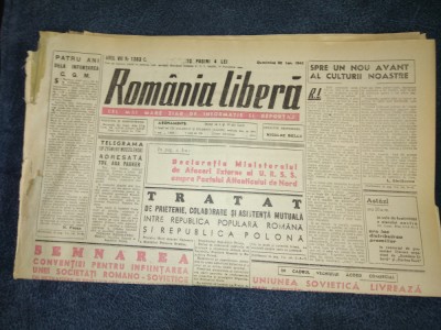 ZIARUL ROMANIA LIBERA 30 IANUARIE 1949 foto