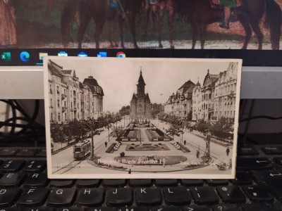 Timișoara, Bulevardul Regele Ferdinand I, circa 1935, tramvai, terase, 205 foto