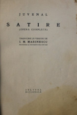 SATIRE ( OPERA COMPLETA ) de JUVENAL , traducere in versuri de I.M. MARINESCU , EDITIE INTERBELICA foto