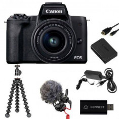 Camera foto Mirrorless + Obiectiv EF-M + Kit Premium Live Stream Canon EOS M50 Mark II 24.1 MP Black foto