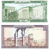 Set Liban 5 &amp; 10 Livres 1986, P-62f &amp; P-63f, UNC Bancnote