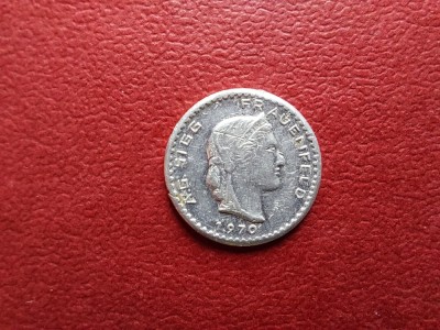 Moneda 20 rappen 1970 Elvetia. foto