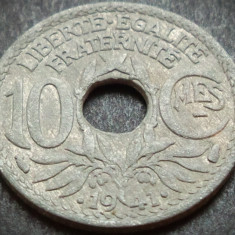 Moneda istorica 10 CENTIMES - FRANTA, anul 1941 * cod 4629