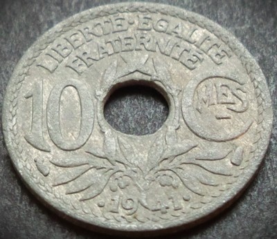 Moneda istorica 10 CENTIMES - FRANTA, anul 1941 * cod 4629 foto