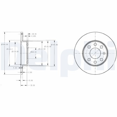 DELPHI BG3567 Disc frana foto