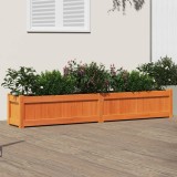 VidaXL Jardinieră de grădină, maro ceruit, 180x31x31 cm lemn masiv pin 837498