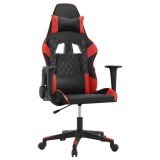Cumpara ieftin Scaun de gaming de masaj, negru si rosu, piele ecologica