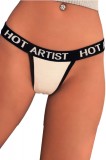 GS616-211 Chilot tanga-sport cu banda elastica cu txt &quot;HOT ARTIST&quot;, S, S/M, XS