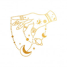 Sticker decorativ Zodiac, Auriu, 55 cm, 5494ST foto