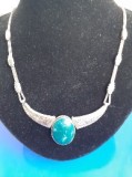 Colier vintage Navajo argint ...email..turcoaz