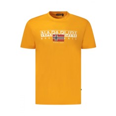 Napapijri Tricou S-Aylmer barbati, cu imprimeu cu text, Regular Fit, Portocaliu, M