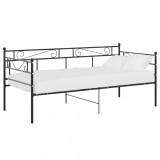 vidaXL Cadru de pat canapea, negru, 90x200 cm, metal