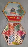 Joc complet de colectie Sah chinezesc Marble Checkers varianta rara cu 10 bile, anii 1970 - 1980