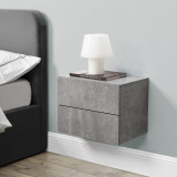 Noptiera Delia cu sertare montabila pe perete efect beton [en.casa] HausGarden Leisure