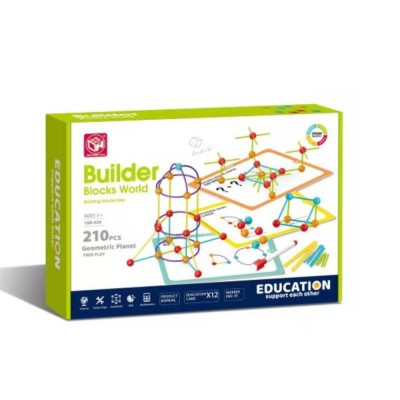Set de constructie STEAM - Forme 3D (210 piese) PlayLearn Toys foto