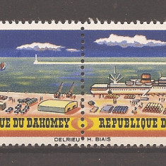Dahomey 1965-1966 - Portul Cotonou, serie + supratipar, 4 poze, MNH