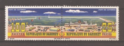 Dahomey 1965-1966 - Portul Cotonou, serie + supratipar, 4 poze, MNH foto