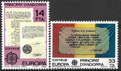 B0672 - Andora spaniola 1982 - Europa 2v. neuzat,perfecta stare foto