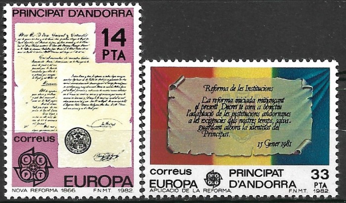 B0672 - Andora spaniola 1982 - Europa 2v. neuzat,perfecta stare