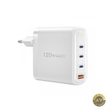 Incarcator Retea WiWu Wi-U020 120W 3A 1 x USB-A - 3 x USB-C Alb
