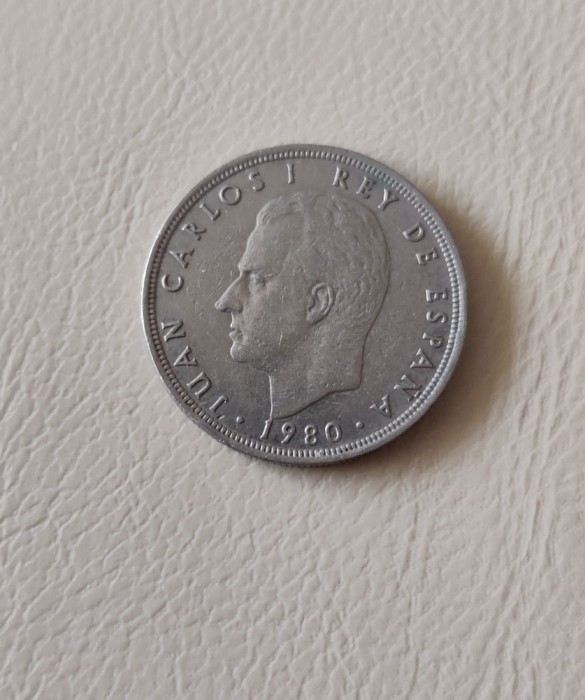 Spania - 5 pesetas (1980) - regele Juan Carlos I - monedă s312