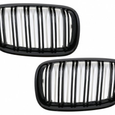 Set 2 Buc Grile Radiator Nari Duble Am Bmw X6 E71 2007-2014 Negru Lucios M Design FGBME70DPBG6