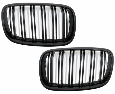 Set 2 Buc Grile Radiator Nari Duble Am Bmw X5 E70 2006-2013 Negru Lucios M Design FGBME70DPBG6 foto