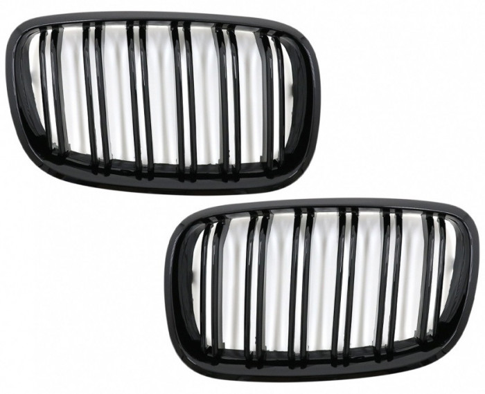 Set 2 Buc Grile Radiator Nari Duble Am Bmw X5 E70 2006-2013 Negru Lucios M Design FGBME70DPBG6