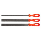 Set 3 pile de lemn 200 mm cu maner din plastic, pentru prelucrare