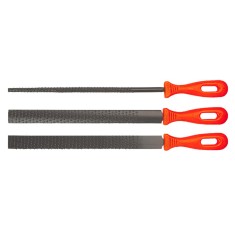 Set 3 pile de lemn 200 mm cu maner din plastic, pentru prelucrare