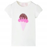Tricou pentru copii, crem ecru, 104, vidaXL