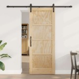 Ușă Glisantă cu Set de Accesorii 78x202 cm Lemn Masiv de Pin