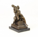 Cuplu - statueta erotica pe soclu din marmura KF-66, Bronz, Nuduri