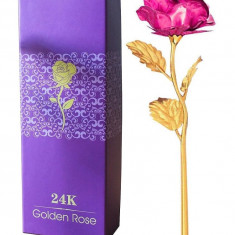 Trandafir suflat cu aur de 24K - Roz