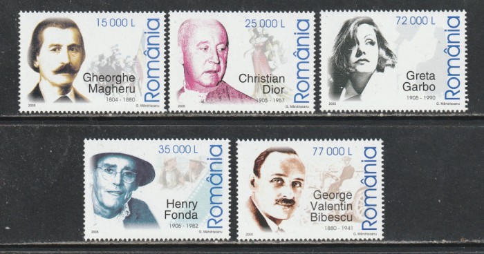 Romania 2005 - #1672 Aniversari Comemorari Personalitati (I) 5v MNH