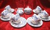 SET SERVICIU PORTELAN CU COBALT BOHEMIA MODEL HENRIETTE CESTI CAFEA FARFURII