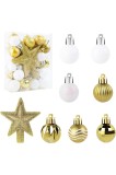 Set de 36 globuri de Crăciun de 3 cm cu stele