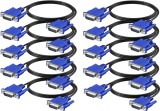 Cumpara ieftin Set 10 bucati Cablu VGA 1,8m pentru monitor, dublu ecranat, bobine antiparaziti
