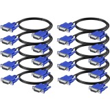 Set 10 bucati Cablu VGA 1,8m pentru monitor, dublu ecranat, bobine antiparaziti
