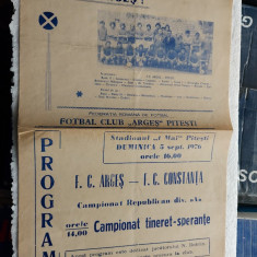 PROGRAM FC-ARGES - FC CONSTANTA , DEDICAT JUCATORULUI NICOLAE DOBRIN 5 SEPT 1976