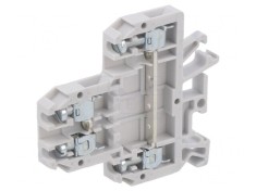 Conector &Icirc;mbinare Șine 0,5-4mm&sup2; 2 Piste 4 Borne Gri 6,4mm