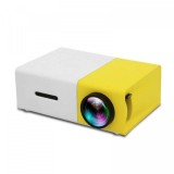Cumpara ieftin Mini video proiector portabil, LED, 1080p, HD, galben-alb