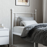 VidaXL Tăblie de pat metalică, alb, 75 cm