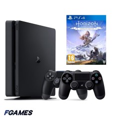 Consola Sony Playstation 4 Slim Ps4 1tb + Doua Controllere + Horizon Zero Dawn Complete Edition PlayStation 4, Second-Hand