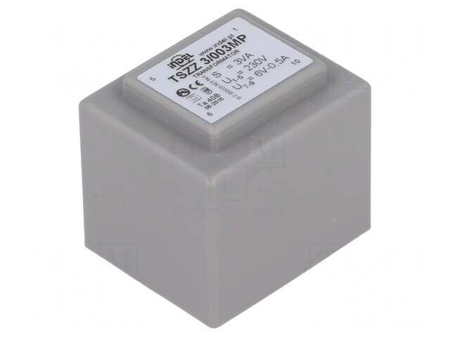 Transformator &icirc;ncapsulat 3VA 230V 6V 500mA PCB