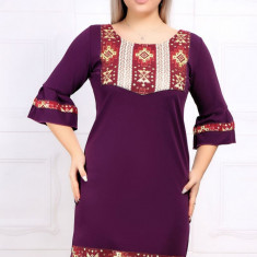 Rochie de ocazie traditionala Andrada Mov - 38Marimea